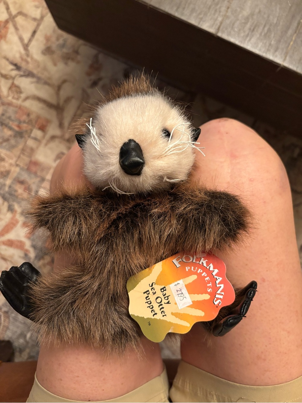 Folkmanis Brown Baby Sea Otter Puppet - Plush Hand Puppet